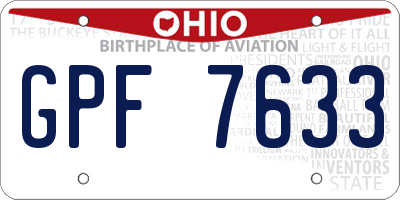 OH license plate GPF7633