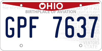 OH license plate GPF7637