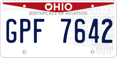 OH license plate GPF7642