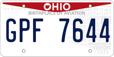 OH license plate GPF7644