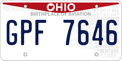 OH license plate GPF7646