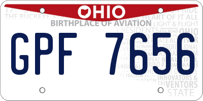 OH license plate GPF7656