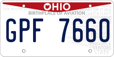 OH license plate GPF7660