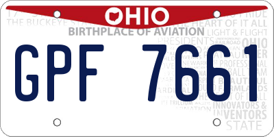 OH license plate GPF7661