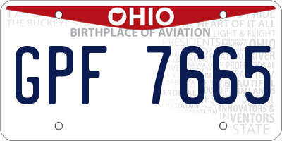 OH license plate GPF7665
