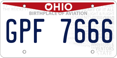 OH license plate GPF7666