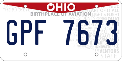 OH license plate GPF7673