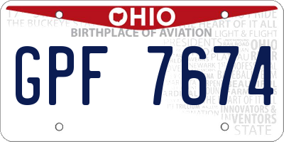OH license plate GPF7674