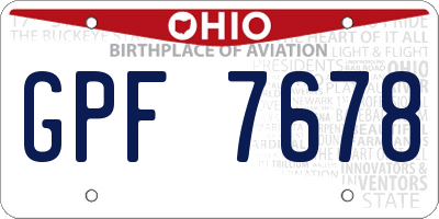 OH license plate GPF7678