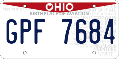 OH license plate GPF7684