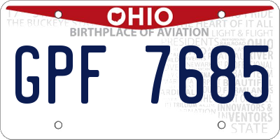 OH license plate GPF7685