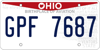 OH license plate GPF7687
