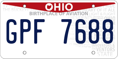 OH license plate GPF7688