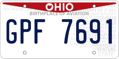 OH license plate GPF7691