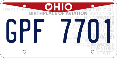 OH license plate GPF7701