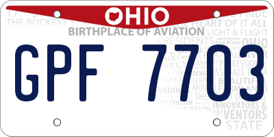 OH license plate GPF7703