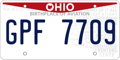 OH license plate GPF7709