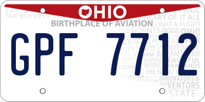 OH license plate GPF7712
