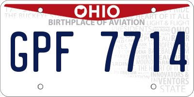 OH license plate GPF7714