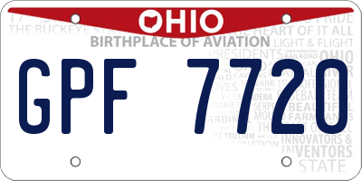 OH license plate GPF7720