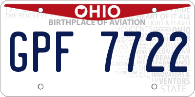 OH license plate GPF7722