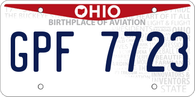 OH license plate GPF7723