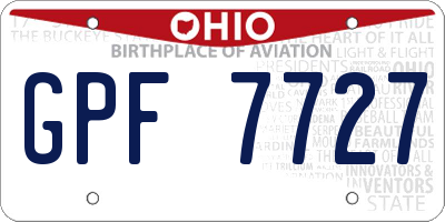 OH license plate GPF7727