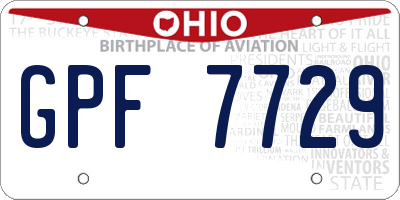 OH license plate GPF7729
