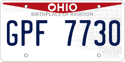 OH license plate GPF7730
