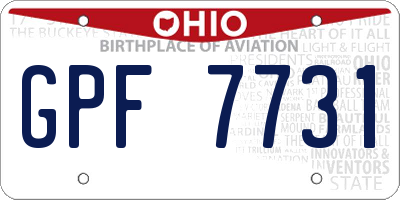 OH license plate GPF7731