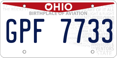 OH license plate GPF7733
