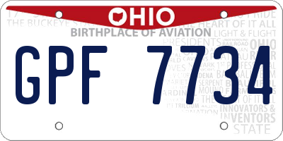 OH license plate GPF7734