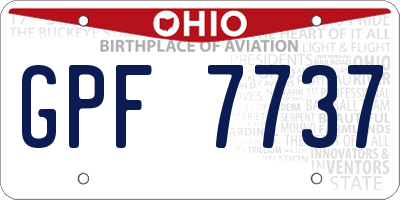 OH license plate GPF7737