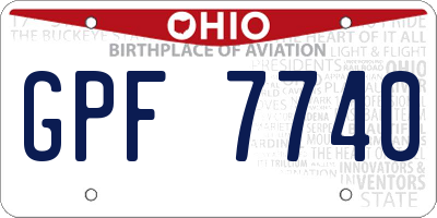 OH license plate GPF7740
