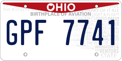 OH license plate GPF7741
