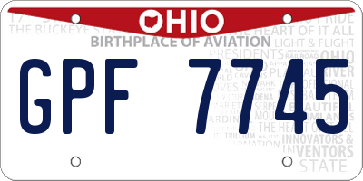 OH license plate GPF7745