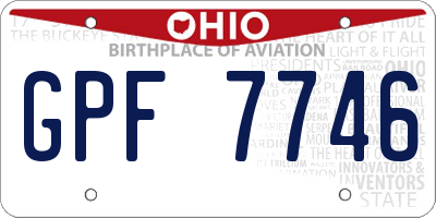 OH license plate GPF7746