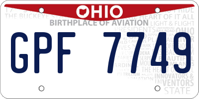 OH license plate GPF7749