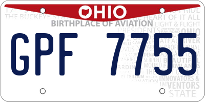 OH license plate GPF7755