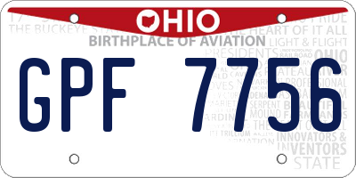OH license plate GPF7756