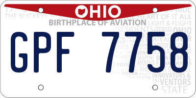 OH license plate GPF7758