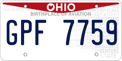 OH license plate GPF7759