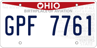 OH license plate GPF7761