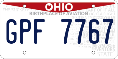 OH license plate GPF7767