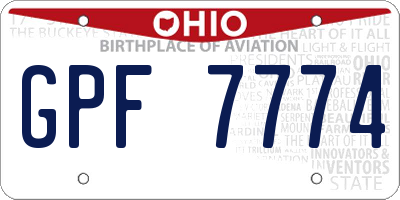 OH license plate GPF7774