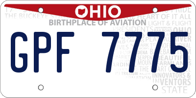 OH license plate GPF7775