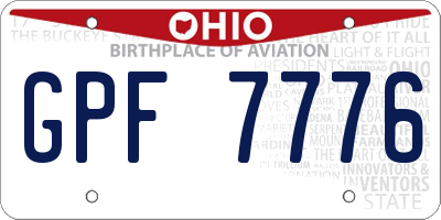 OH license plate GPF7776