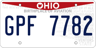 OH license plate GPF7782