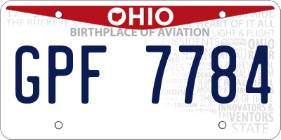 OH license plate GPF7784