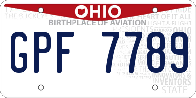 OH license plate GPF7789